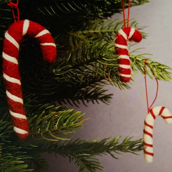 Candy Cane Needle Felting Kit with Needles Wool String Christmas Hanging Decor - Picture 2 of 7